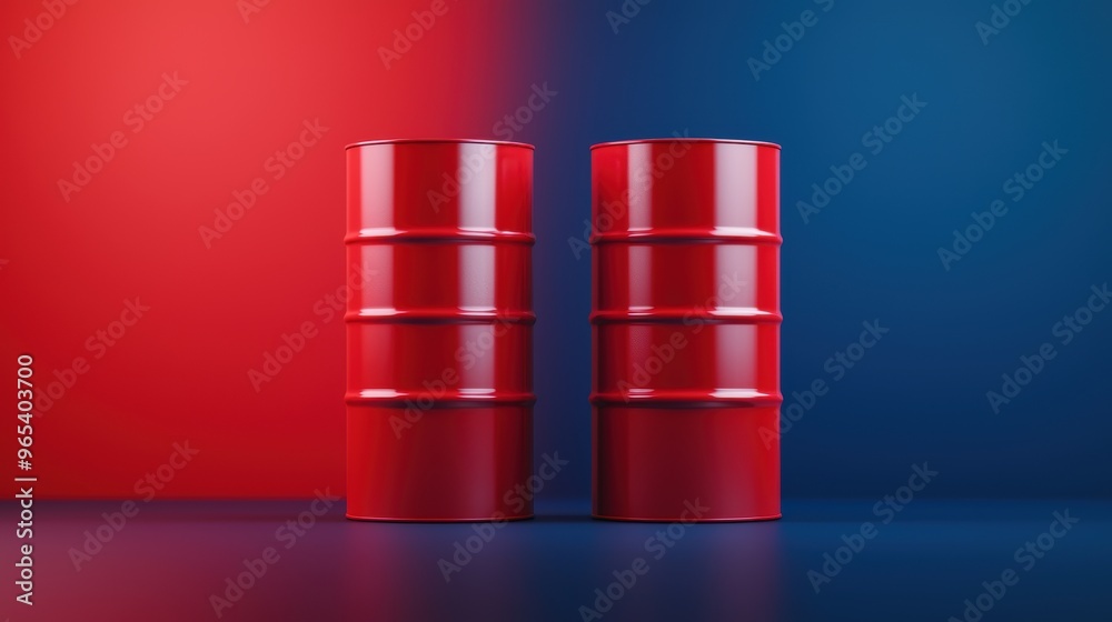 Fototapeta premium Futuristic Oil vs Gas Price Forecast Holographic Display in Ultra HD with Copy Space, Selective Focus on Foreground