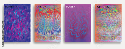 Glitch distorted geometric background . Modern art design . Noise destroyed glitched poster . Trendy defect error background with speed lines . Glitched artwork .Hologram effect .vector 