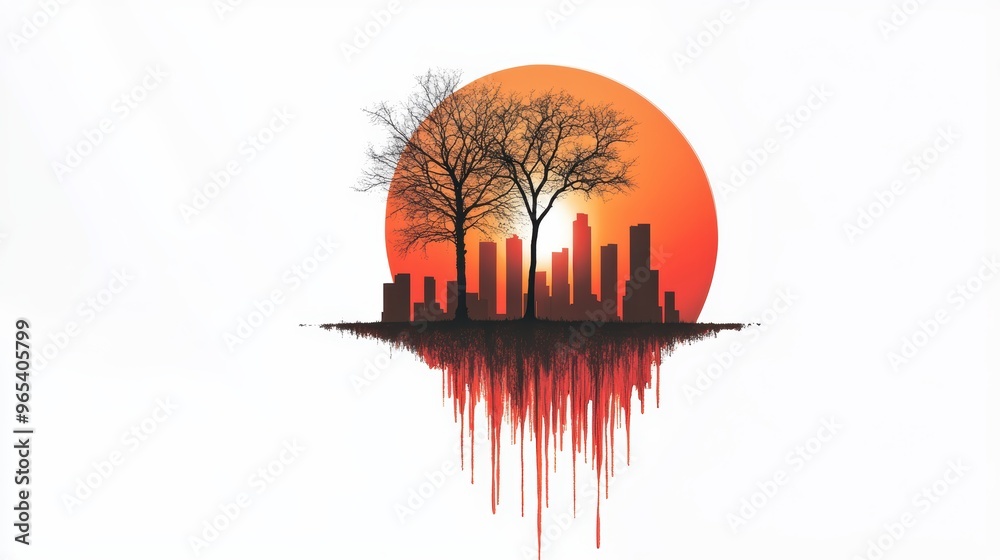 Naklejka premium A graph representing a significant upward trend in global temperature over time, demonstrating climate change.