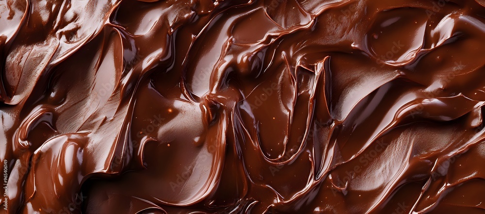 Close up of rich and creamy chocolate spread. Close up of rich and creamy chocolate spread.