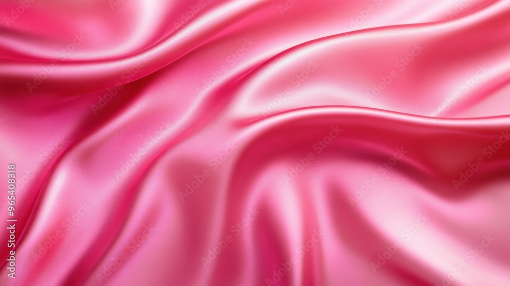 Obraz premium Smooth, bright pink silk waves creating a dynamic and luxurious background, ideal for adding your text.