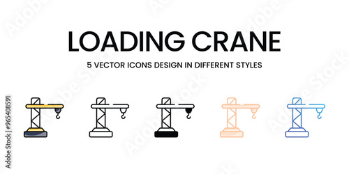 Loading Crane vector icons set ready to use for web and mobile app