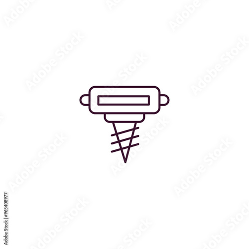 pickaxes drilling outline icon. Linear vector from construction concept. Thin line pickaxes drilling icon isolated on white background