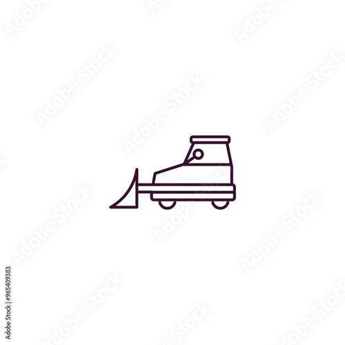 little snowplow  outline icon. Linear vector from construction concept. Thin line little snowplow  icon isolated on white background