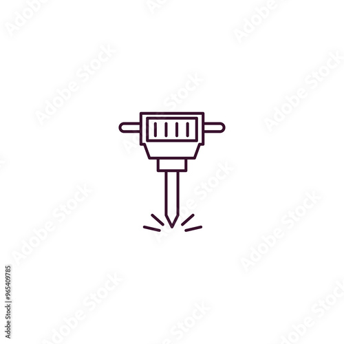 hydraulic breaker  outline icon. Linear vector from construction concept. Thin line hydraulic breaker  icon isolated on white background