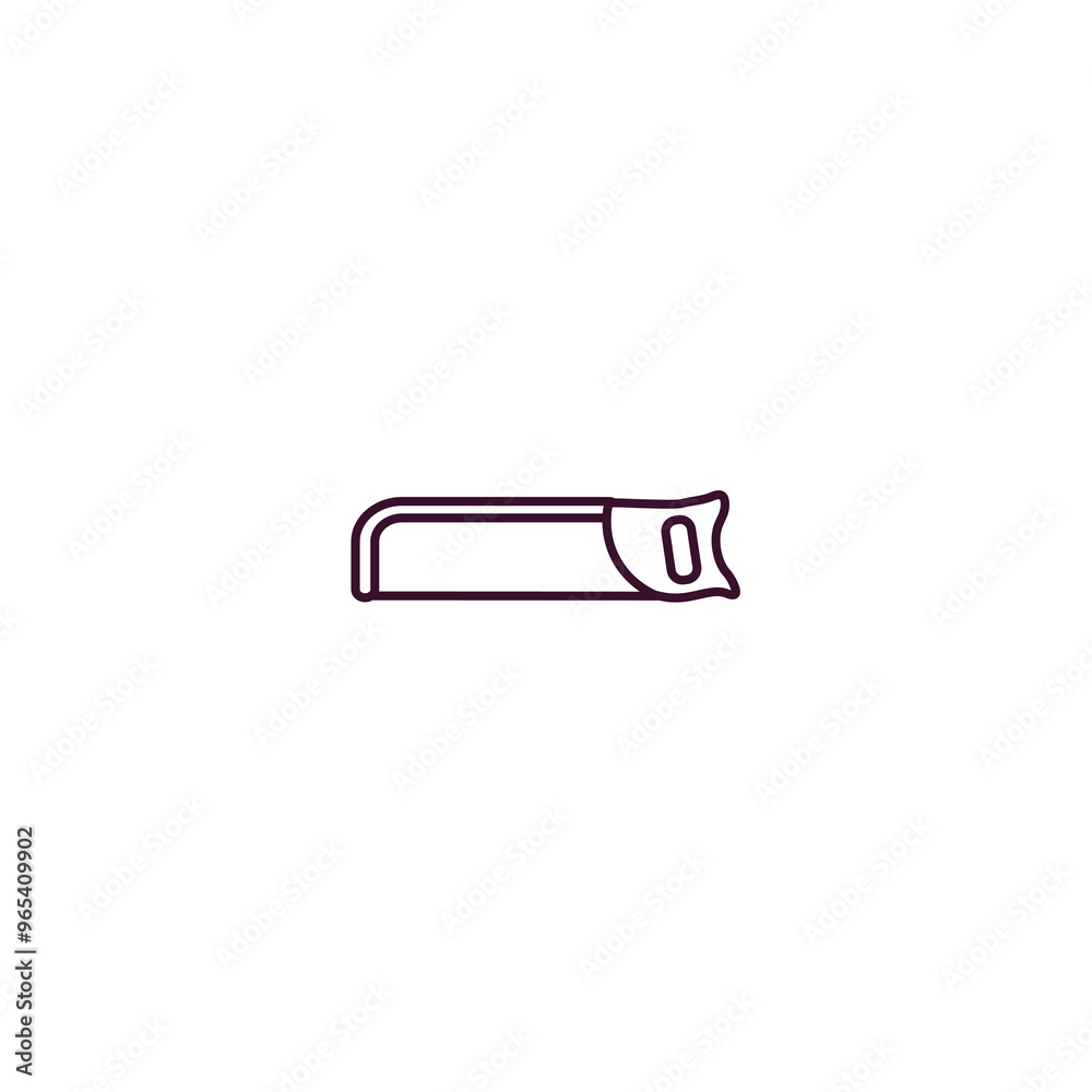 hacksaw outline icon. Linear vector from construction concept. Thin line hacksaw icon isolated on white background hacksaw outline icon. Linear vector from construction concept. Thin line hacksaw icon isolated on white background