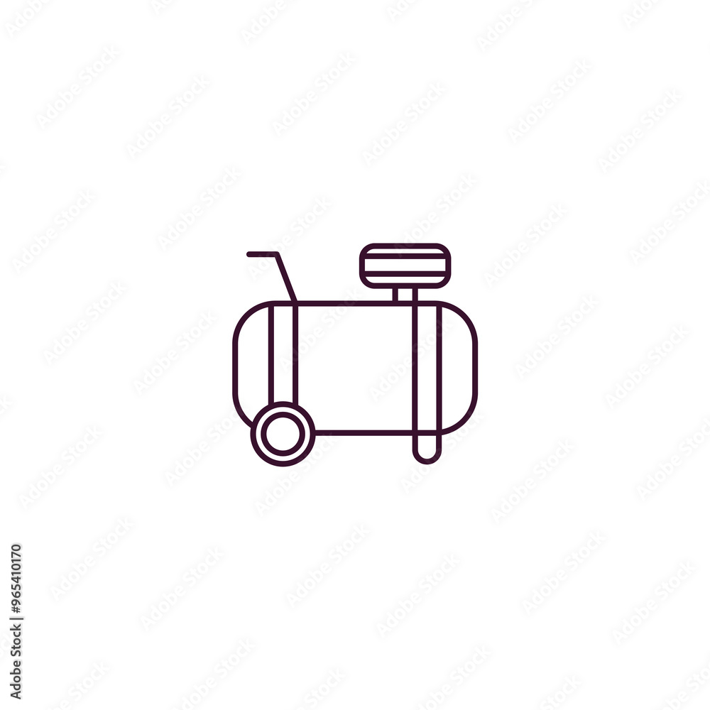 air compressor outline icon. Linear vector from construction concept. Thin line air compressor icon isolated on white background air compressor outline icon. Linear vector from construction concept. Thin line air compressor icon isolated on white background