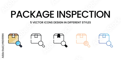 Package Inspection vector icons set ready to use for web and mobile app