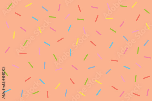Colorful sprinkles banner background, colorful falling decorative sprinkles background. Vector illustration