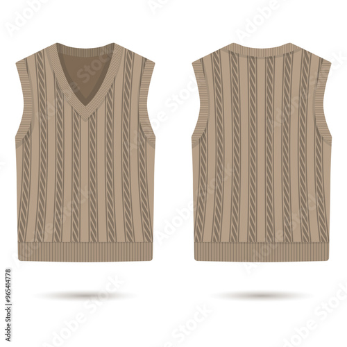 Sleeveless knitted sweater mockup