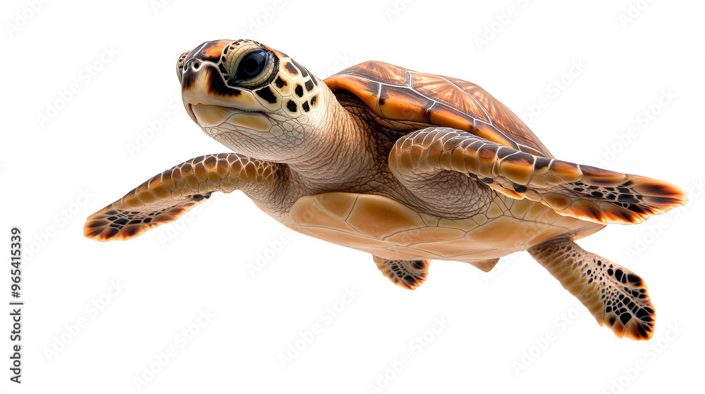 Fototapeta premium Sea Turtle with Abstract Background