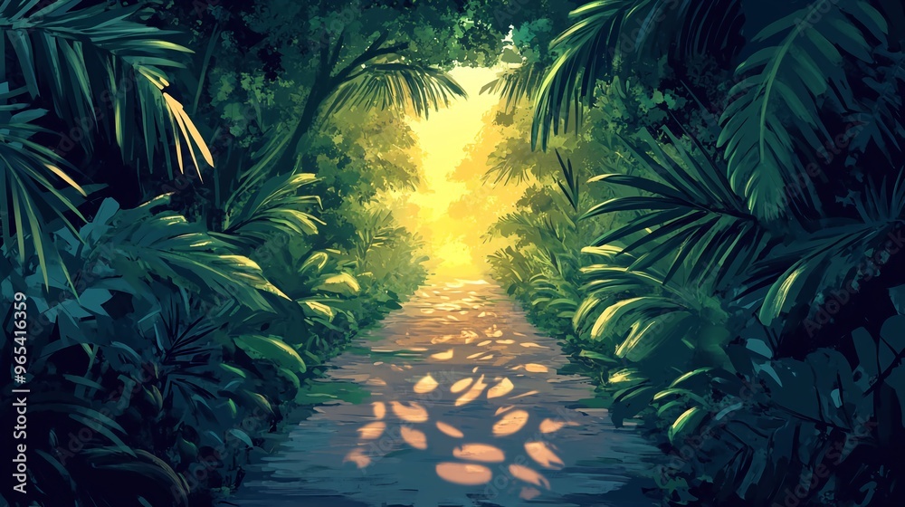 Enchanted Jungle Pathway Leading to the Light Enchanted Jungle Pathway Leading to the Light