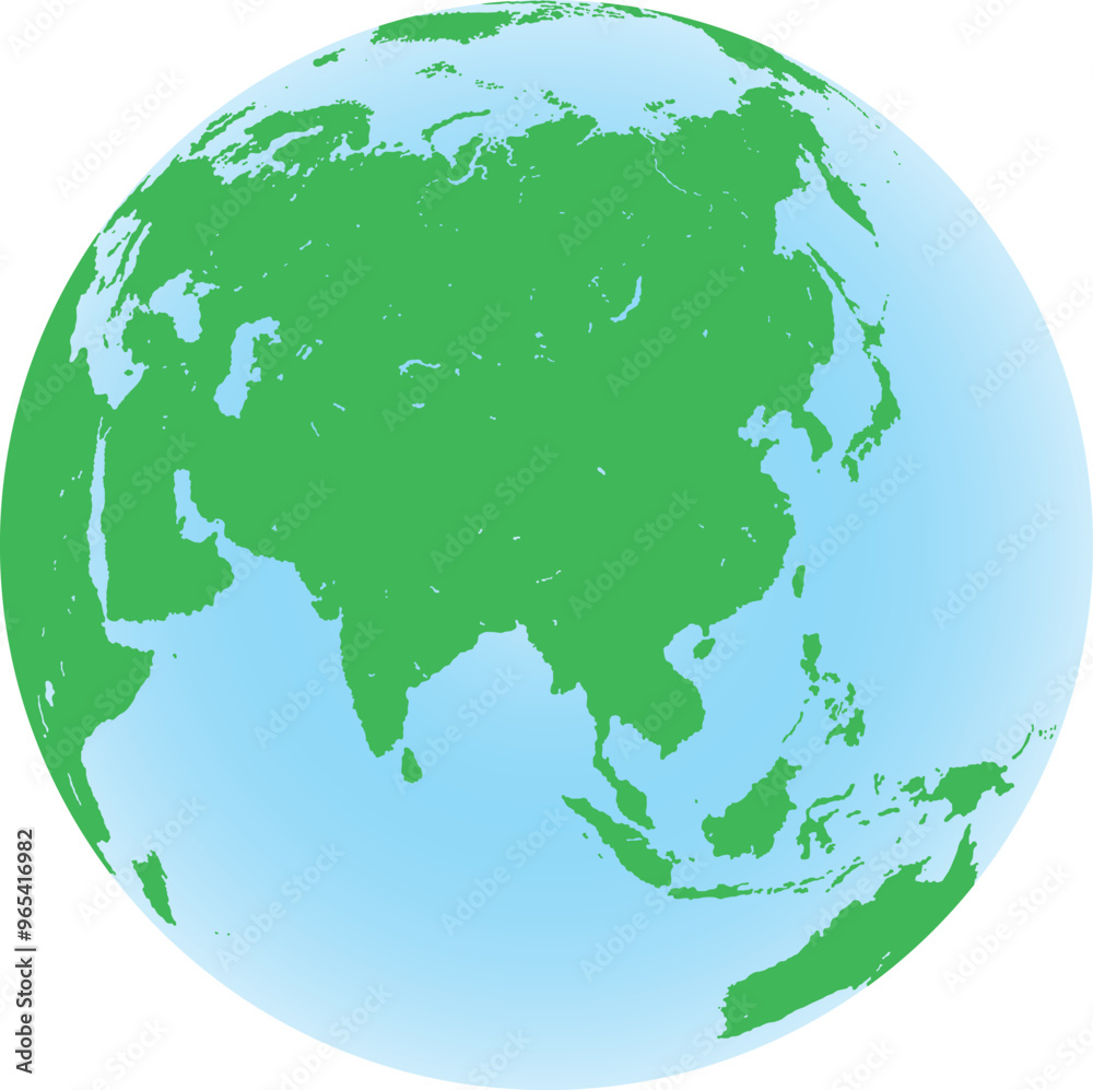 Illustration of Earth globe with focused on Asia Illustration of Earth globe with focused on Asia