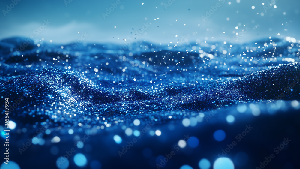 Modern Simplicity: Dark Blue Cove with Flying Glitter