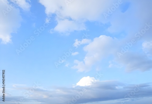 Clear blue sky with a single, fluffy white cloud drifting across it