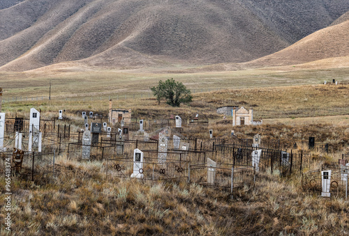 Islamic cemetary in the mountains of Kyrgyztan