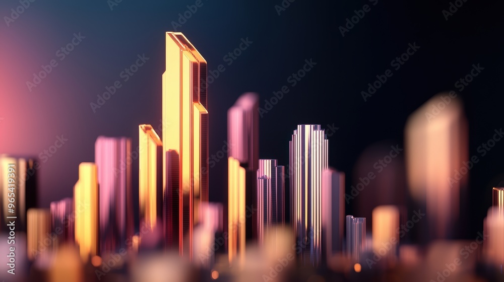 Futuristic Energy Analytics in Volatile Oil Markets - Transparent Holograms with Copy Space, Selective Focus, Background