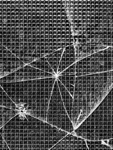 Grid-pattern cracked glass in Stavelot photo
