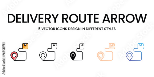 Delivery Route Arrow vector icons set ready to use for web and mobile app