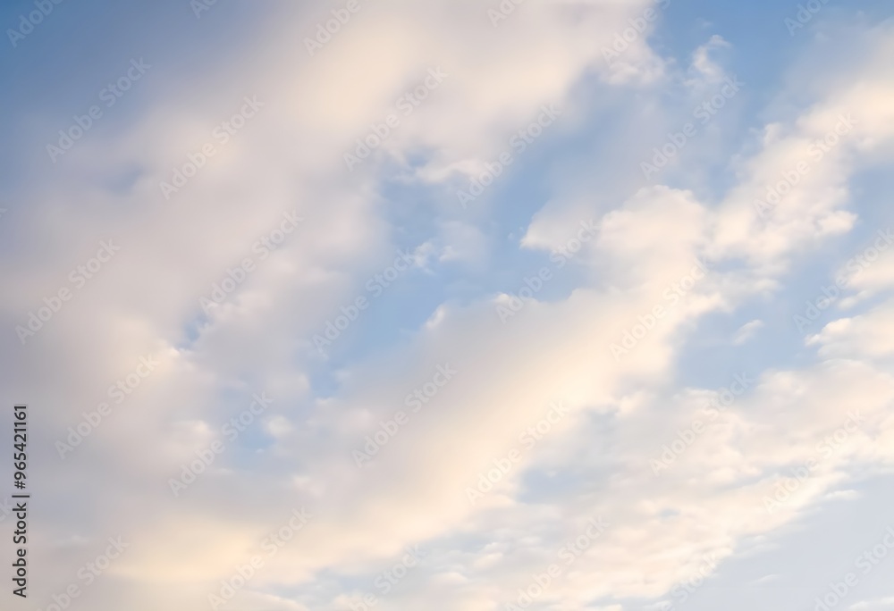 Fototapeta premium Summer day with a bright blue sky and scattered white clouds