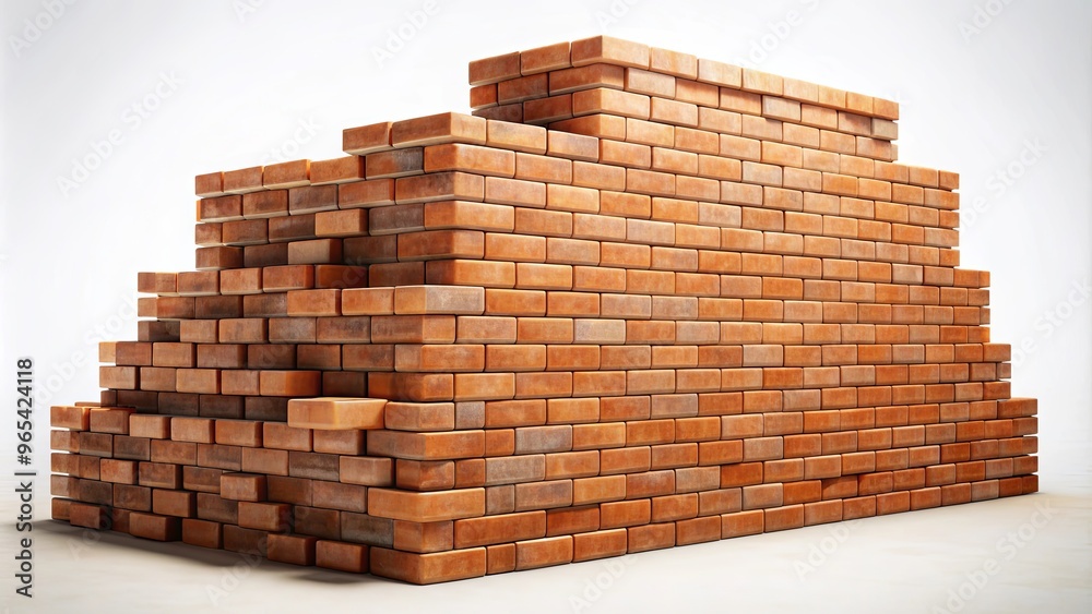 A detailed rendering of a neat stack of bricks A detailed rendering of a neat stack of bricks