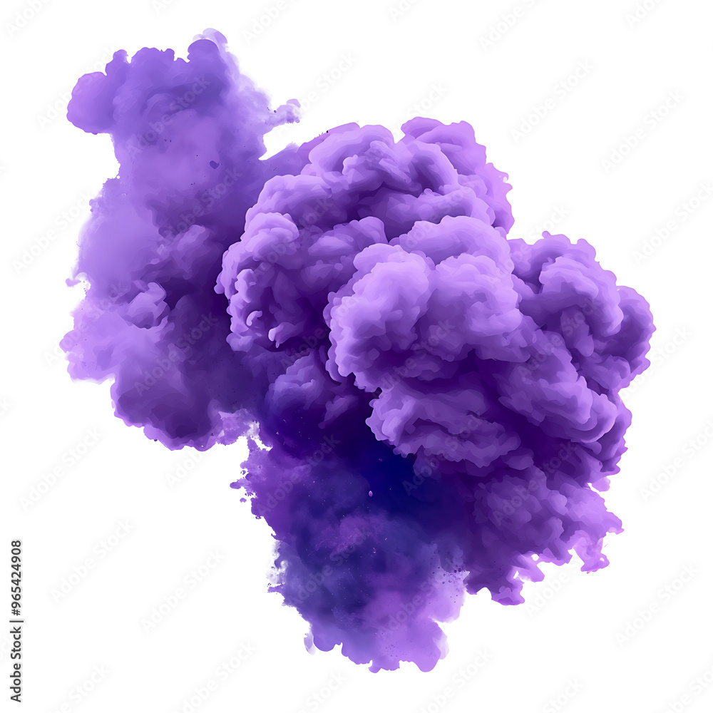 Abstract Purple Ink Cloud on White Background Abstract Purple Ink Cloud on White Background