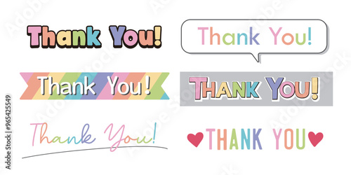 Thank you icons, colorful rainbow icons vector symbols for graphic designers