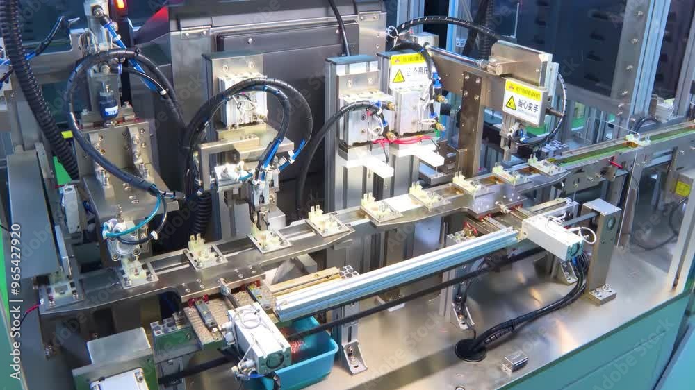 Massive factory equipped with Industrial Robot Automated Machinery Robotic Arms Working Assembling Automated Mass Production Plant Massive factory equipped with Industrial Robot Automated Machinery Robotic Arms Working Assembling Automated Mass Production Plant