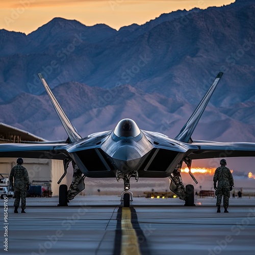 A F-22 Raptor from the 422nd Test and Evaluation Squadron at Nellis Air Force Base photo