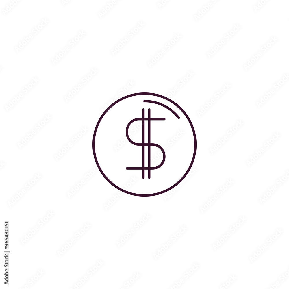coin outline icon. Linear vector from cryptocurrency concept. Thin line coin icon isolated on white background coin outline icon. Linear vector from cryptocurrency concept. Thin line coin icon isolated on white background