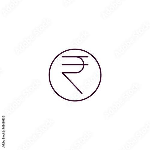 rupee  outline icon. Linear vector from cryptocurrency concept. Thin line rupee  icon isolated on white background