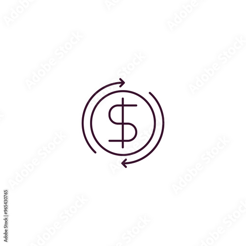 money flow  outline icon. Linear vector from cryptocurrency concept. Thin line money flow  icon isolated on white background