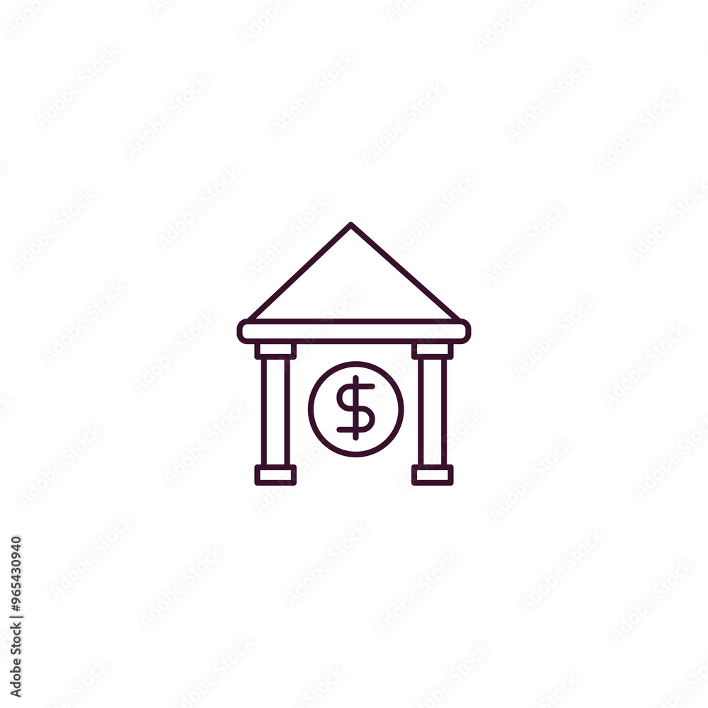 bank outline icon. Linear vector from cryptocurrency concept. Thin line bank icon isolated on white background bank outline icon. Linear vector from cryptocurrency concept. Thin line bank icon isolated on white background