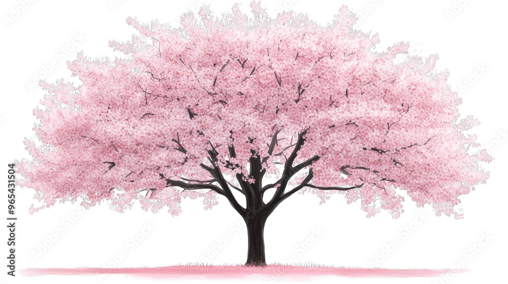 Blooming Cherry Tree with Artistic Glitch Effect Blooming Cherry Tree with Artistic Glitch Effect