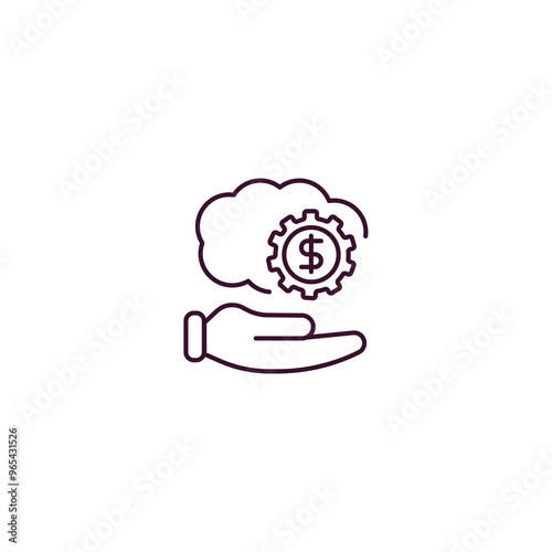 fintech industry  outline icon. Linear vector from cryptocurrency concept. Thin line fintech industry  icon isolated on white background