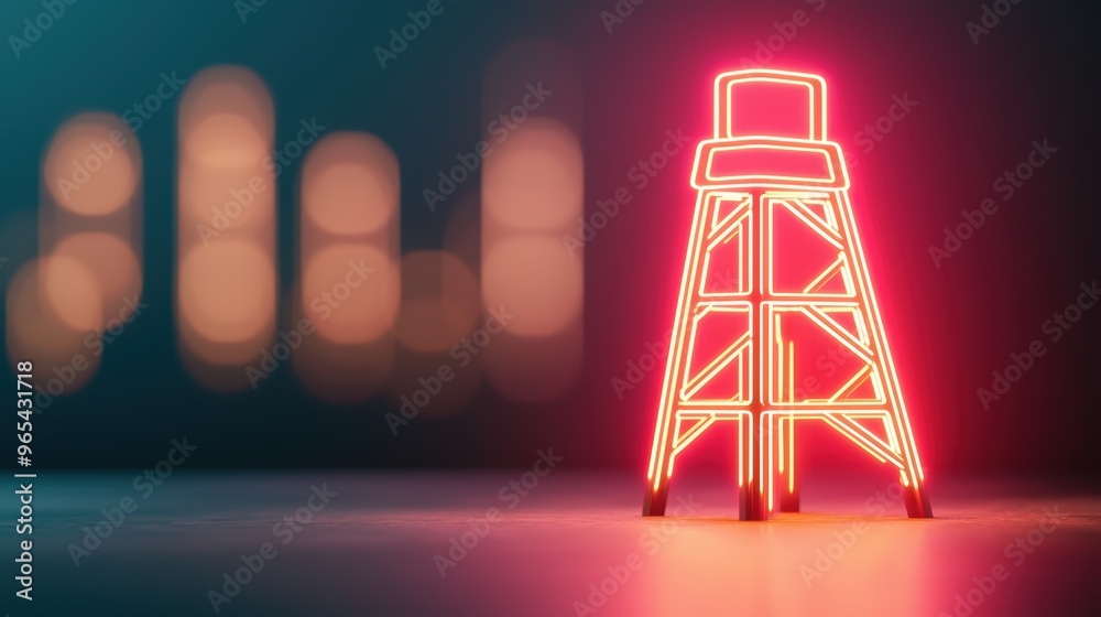 Dynamic Energy Sector: Oil Price Fluctuations Analyzed in Augmented Reality Neon Glow - for Backgrounds