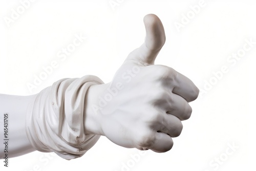 Hand finger glove white.
