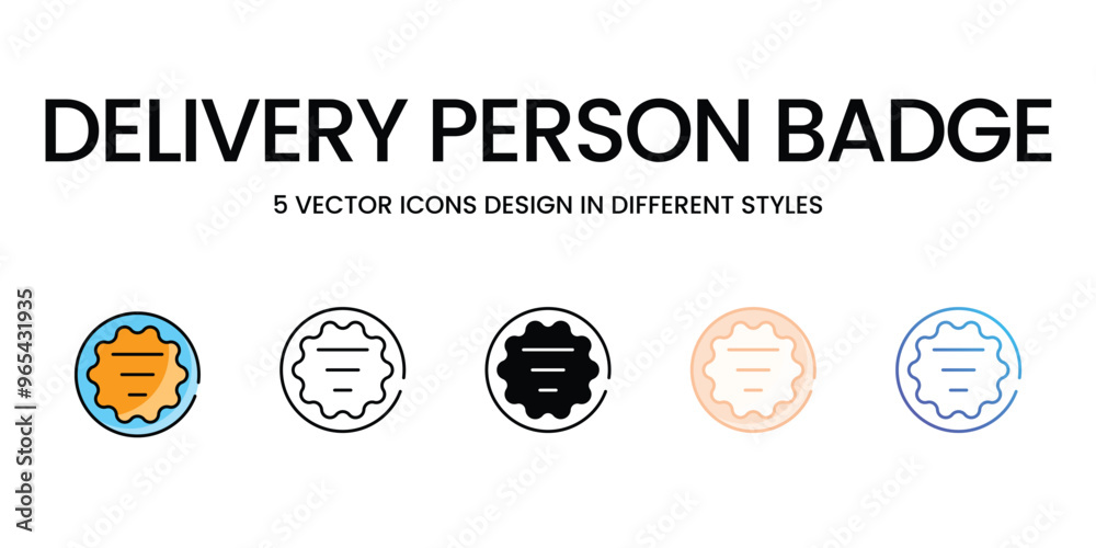 Delivery Person Badge vector icons set ready to use for web and mobile app Delivery Person Badge vector icons set ready to use for web and mobile app