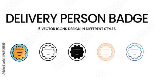 Delivery Person Badge vector icons set ready to use for web and mobile app