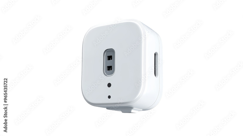 White Smart Home Device with Two Buttons and a Sensor White Smart Home Device with Two Buttons and a Sensor