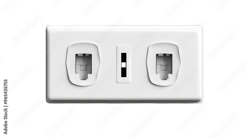 White Telephone Wall Outlet with Two Jacks