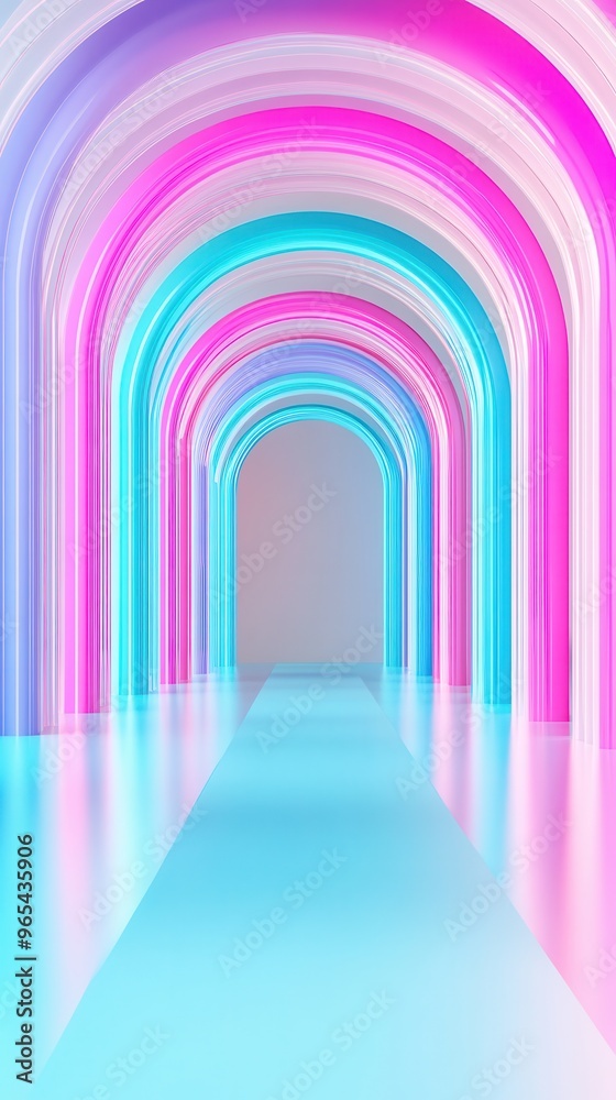A vibrant archway with pastel colors, creating a mesmerizing pathway for creativity and imagination.