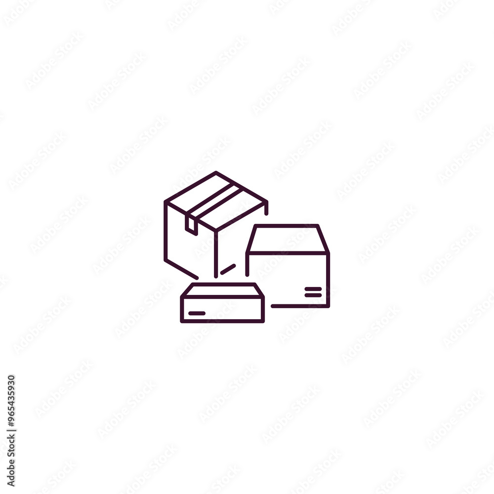 delivery containers outline icon. Linear vector from delivery concept. Thin line delivery containers icon isolated on white background delivery containers outline icon. Linear vector from delivery concept. Thin line delivery containers icon isolated on white background