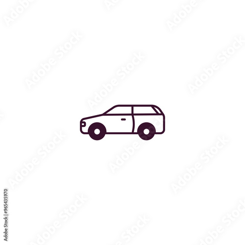 delivery by car outline icon. Linear vector from delivery concept. Thin line delivery by car icon isolated on white background