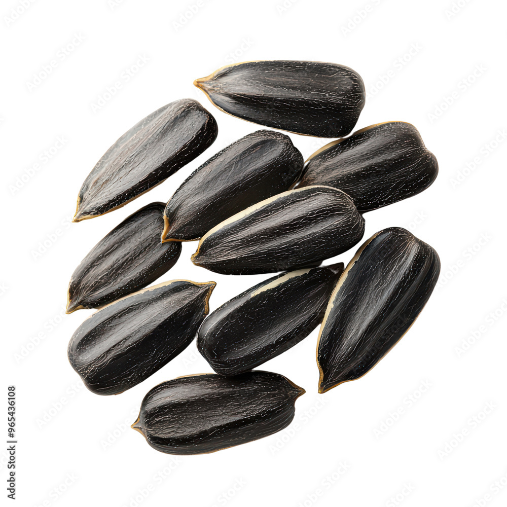 Close-Up of Black Sunflower Seeds Isolated on Background Close-Up of Black Sunflower Seeds Isolated on Background