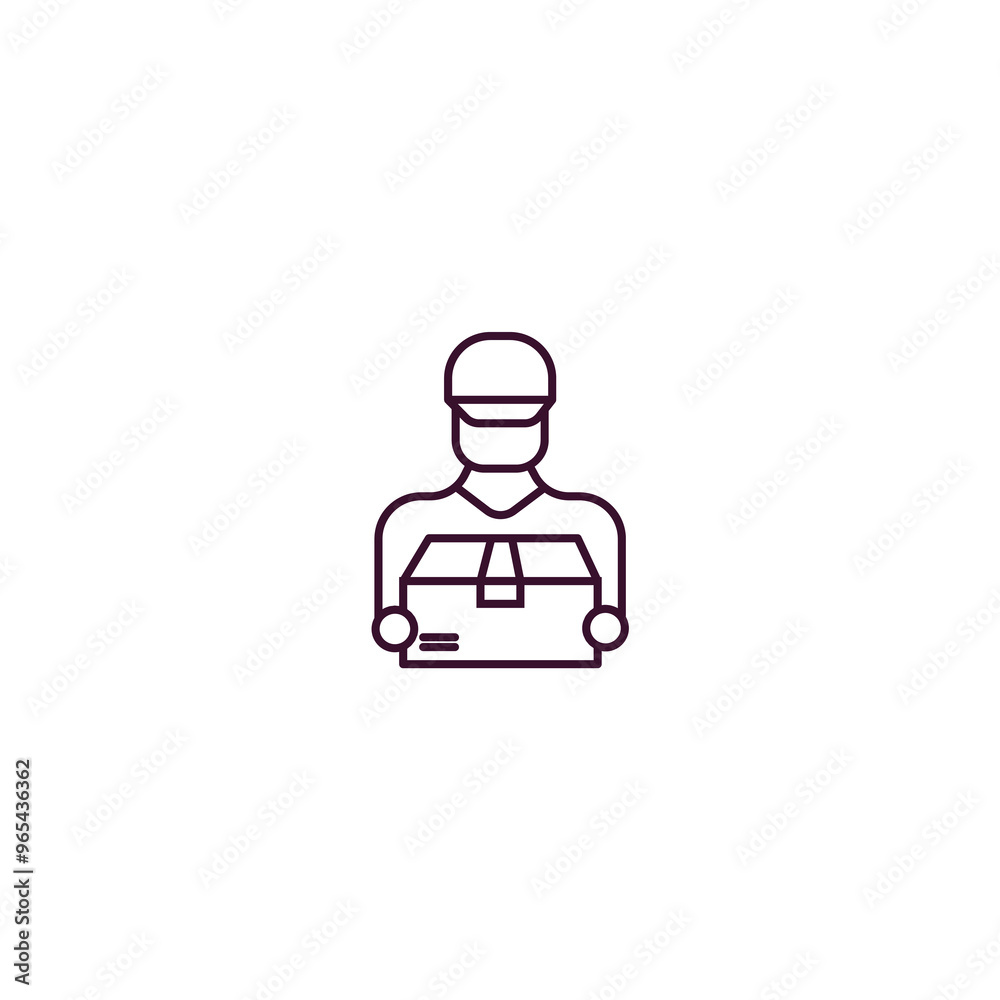 delivery man outline icon. Linear vector from delivery concept. Thin line delivery man icon isolated on white background delivery man outline icon. Linear vector from delivery concept. Thin line delivery man icon isolated on white background