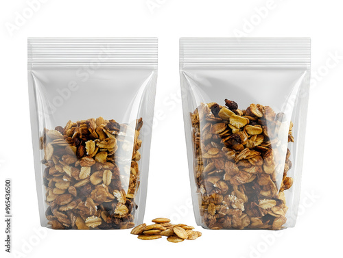 Granola in Clear Resealable Packaging Mockup photo