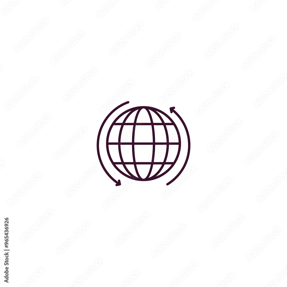worldwide outline icon. Linear vector from delivery concept. Thin line worldwide icon isolated on white background worldwide outline icon. Linear vector from delivery concept. Thin line worldwide icon isolated on white background