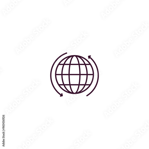 worldwide outline icon. Linear vector from delivery concept. Thin line worldwide icon isolated on white background