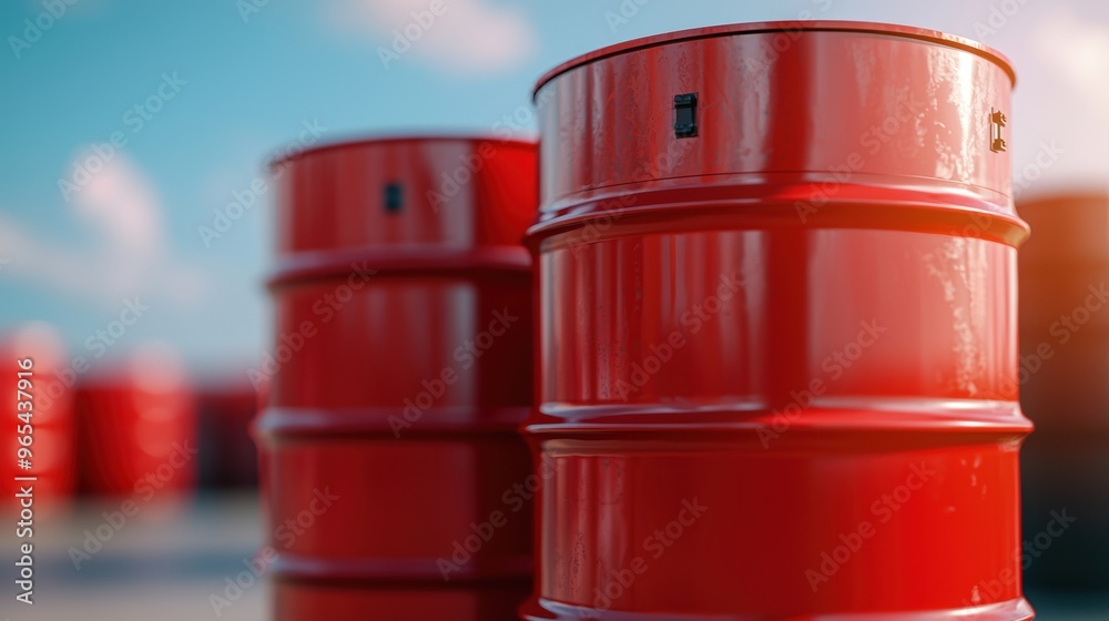 Sustainable Future Concept with Energy Storage Oil Barrels in , Selective Focus, Copy Space for Text Sustainable Future Concept with Energy Storage Oil Barrels in , Selective Focus, Copy Space for Text